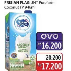 Promo Harga Frisian Flag Susu UHT Purefarm Coconut Delight 946 ml - Alfamidi