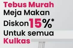 Promo Harga Tebus Murah Meja Makan Diskon 15% untuk semua Kulkas  - COURTS