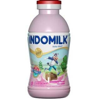 Promo Harga Indomilk Susu Cair Botol Stroberi 190 ml - Alfamart