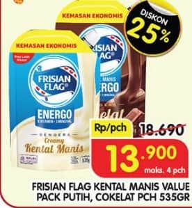 Promo Harga Frisian Flag Susu Kental Manis Putih, Cokelat 545 gr - Superindo