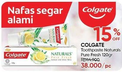 Promo Harga COLGATE Toothpaste Natural Extracts Pure Fresh Lemon 120 gr - Guardian