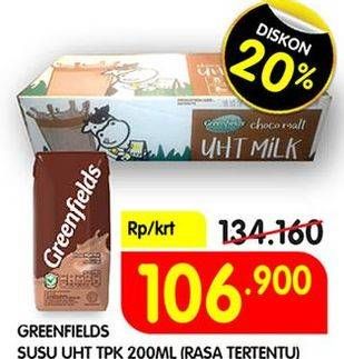 Promo Harga GREENFIELDS UHT Choco Malt per 24 pcs 200 ml - Superindo