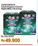 Promo Harga Confidence Adult Diapers Classic Night L7, M8, XL6 6 pcs - Indomaret