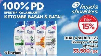 Promo Harga Head & Shoulders Shampoo All Variants 160 ml - Guardian