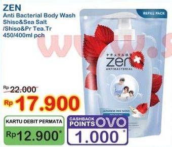 Promo Harga ZEN Anti Bacterial Body Wash Shiso Sea Salt, Shiso Tea Tree 400 ml - Indomaret