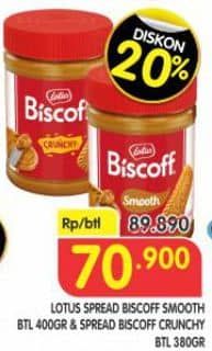Promo Harga Lotus Spread Smooth, Crunchy 380 gr - Superindo