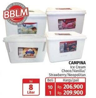 Promo Harga Campina Ice Cream Chocolate, Vanilla, Strawberry, Neapolitan 8000 ml - Lotte Grosir