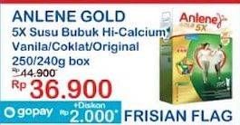 Promo Harga Anlene Gold Plus 5x Hi-Calcium Vanila, Coklat, Original 250 gr - Indomaret