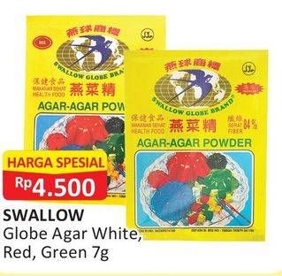 Promo Harga SWALLOW Agar Agar Powder White, Red, Green 7 gr - Alfamart