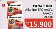 Promo Harga PANASONIC Alkaline Battery SPC AA, AAA 2 pcs - Alfamidi
