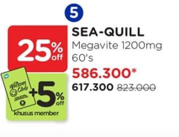 Promo Harga Sea Quill Mega Vite 60 pcs - Watsons