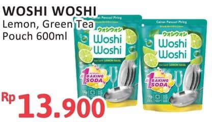 Promo Harga Woshi Woshi Dishwash  Lime Lemon Basil, Green Tea 600 ml - Alfamidi