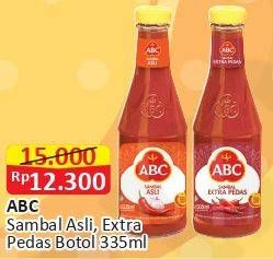 Promo Harga ABC Sambal Asli, Extra Pedas 335 ml - Alfamart