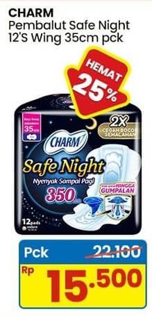 Promo Harga Charm Safe Night Wing 35cm 12 pcs - Indomaret