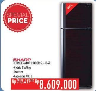 Promo Harga SHARP SJ-IG471PG | Refrigerator 2 Door  - Hypermart