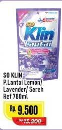 Promo Harga So Klin Pembersih Lantai Kuning Citrus Lemon, Ungu Floral Lavender, Sereh Lemongrass 780 ml - Alfamart