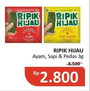 Promo Harga RIPIK HIJAU Nori Ayam, Sapi, Pedas 3 gr - Alfamidi