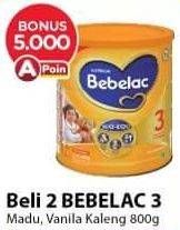 Promo Harga BEBELAC 3 Susu Pertumbuhan Madu, Vanila 800 gr - Alfamart