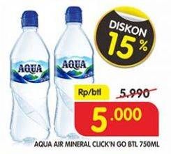 Promo Harga AQUA Air Mineral 750 ml - Superindo