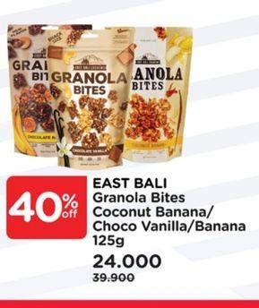 Promo Harga EAST BALI CASHEW Granola Bites Coconut Banana, Chocolate Vanilla, Chocolate Banana 125 gr - Watsons