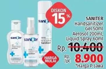 Promo Harga SANITER Gel Instant Hand Sanitizer 50 ml - LotteMart