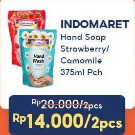 Promo Harga INDOMARET Hand Wash Camomile, Strawberry 375 ml - Indomaret