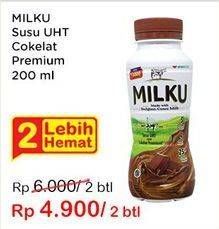 Promo Harga MILKU Susu UHT Cokelat Premium 200 ml - Indomaret