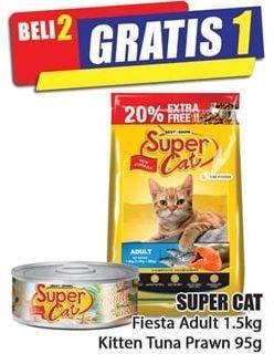 Promo Harga SUPER CAT Makanan Kucing 95gr/Fiesta Adult 1500gr  - Hari Hari