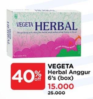 Promo Harga Vegeta Minuman Herbal Anggur per 6 pcs 5 gr - Watsons