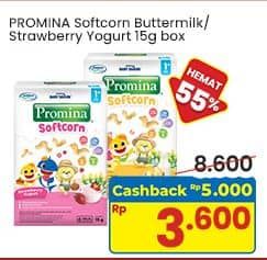 Promo Harga Promina Snack Softcorn Buttermilk, Strawberry Yogurt 15 gr - Indomaret