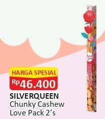 Promo Harga SILVER QUEEN Chunky Bar Cashew Love Pack per 2 pcs 100 gr - Alfamart