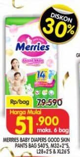 Promo Harga Merries Pants Good Skin L30, M34, S40, XL26 26 pcs - Superindo