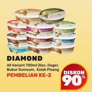 Promo Harga Diamond Ice Cream Kecuali Es Doger, Kecuali Bubur Sumsum, Kecuali Kolak Pisang 700 ml - Yogya