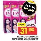 Promo Harga PANTY-O Ladies Disposable Panties M, L, XL  - Superindo