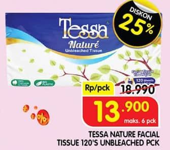 Promo Harga Tessa Facial Tissue Nature 120 sheet - Superindo