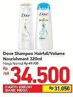 Promo Harga DOVE Shampoo Hair Growth, Volume Nourishment 320 ml - Carrefour