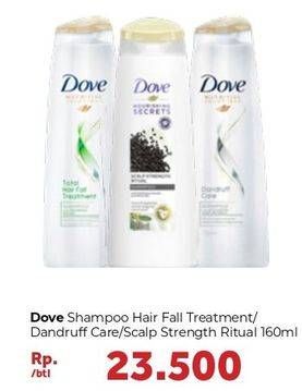 Promo Harga DOVE Shampoo Sclap Strenght Ritual, Total Hair Fall Treatment, Dandruff Care 160 ml - Carrefour