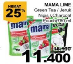 Promo Harga MAMA LIME Cairan Pencuci Piring Green Tea, Jeruk Nipis, Charcoal 780 ml - Giant