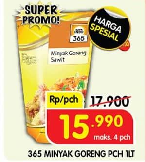 Promo Harga 365 Minyak Goreng 1000 ml - Superindo