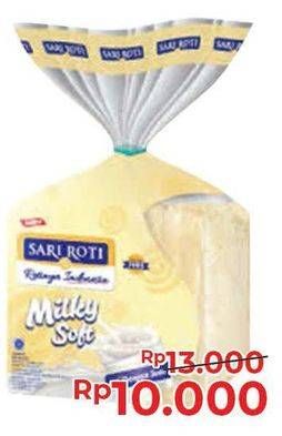 Promo Harga Sari Roti Roti Tawar Milky Soft 360 gr - Alfamart