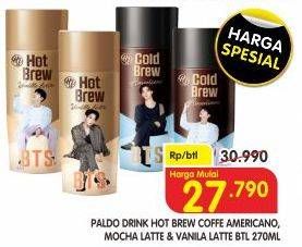 Promo Harga Paldo Drink Coffee Cold Brew Americano, Hot Brew Vanilla Latte 270 ml - Superindo
