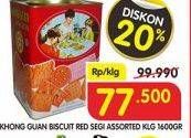 Promo Harga KHONG GUAN Assorted Biscuit Red 1600 gr - Superindo