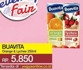 Promo Harga BUAVITA Fresh Juice Lychee, Orange 250 ml - Yogya