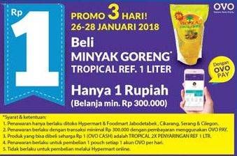 Promo Harga TROPICAL Minyak Goreng 1 ltr - Hypermart