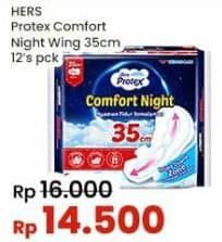 Promo Harga Hers Protex Comfort Night Wing 35cm 12 pcs - Indomaret