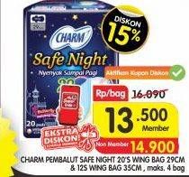 Promo Harga Charm Safe Night Wing 29cm, Wing 35cm 12 pcs - Superindo