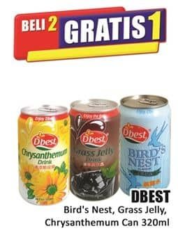 Promo Harga Dbest Flavour Drink Birds Nest, Grass Jelly, Chrysanthemum 320 ml - Hari Hari