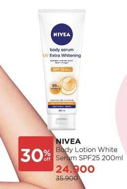 Promo Harga NIVEA Body Serum UV Extra Whitening 200 ml - Watsons