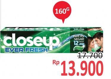 Promo Harga CLOSE UP Pasta Gigi Everfresh Icy White Winter Blast, Everfresh Menthol Fresh 160 gr - Alfamidi