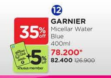 Promo Harga Garnier Micellar Water Blue 400 ml - Watsons
